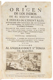 Origen de los Indios de El Nuevo Mundo, e Indias Occidentales