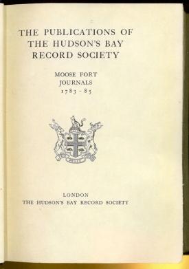 Moose Fort Journals 1783-85