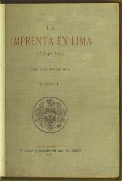 La Imprenta en Lima (1584-1824)
