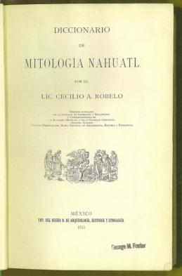 Diccionario de Mitologia Nahuatl