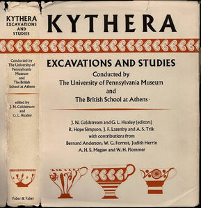 Kythera Excavations And Studies Conducted by THe University Of Pennsylvania Museum and The British School At Athens