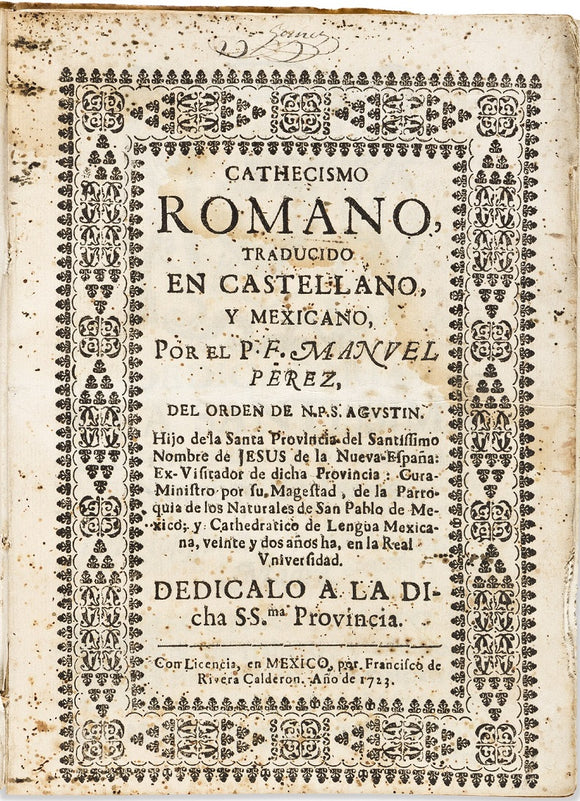 Cathecismo romano, traducido en castellano, y mexicano